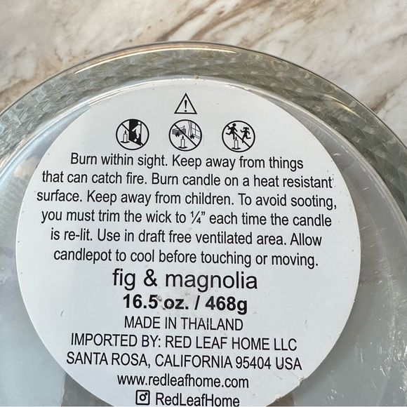 red leaf home Accents Fig And Magnolia Scented 3wick Jar Candle Red